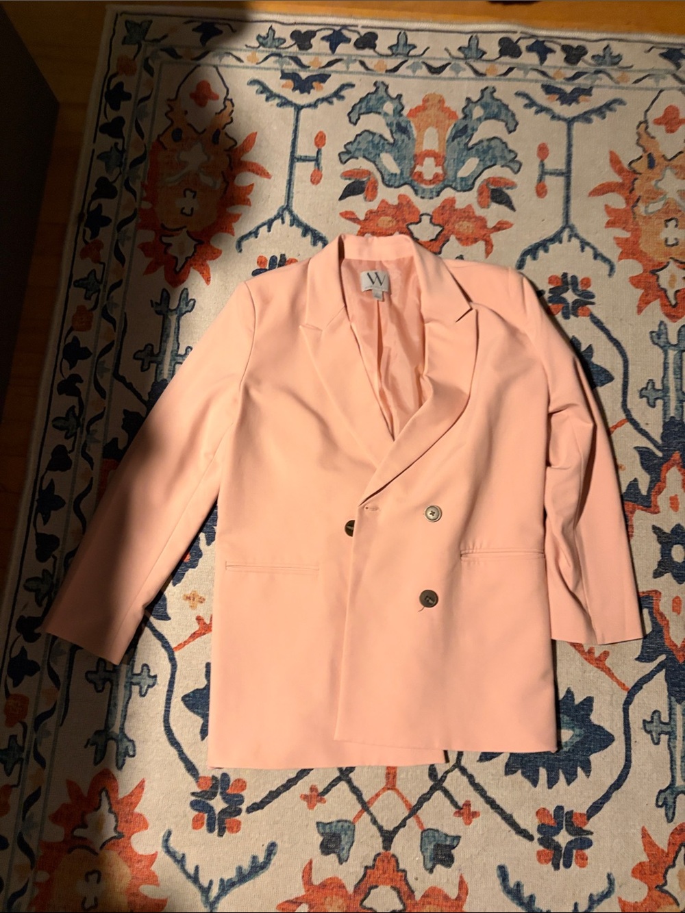 Worthington Light Pink Double-Breasted Blazer